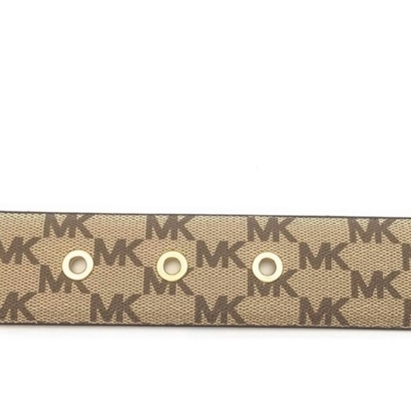 Michael Kors Women's  Mk Design Square Buckle Fashion Belt Dark Beige. NWT - Picture 4 of 10